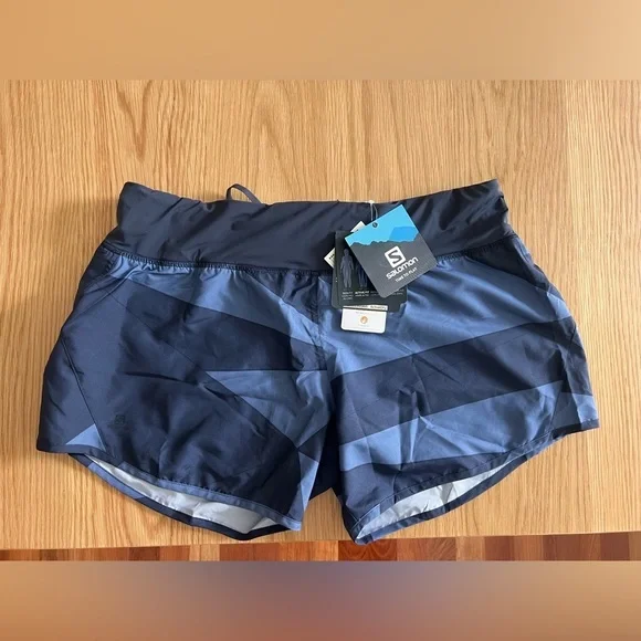 Salomon Elevate women’s athletic shorts 2 in 1 size xl color night sky - Picture 1 of 8
